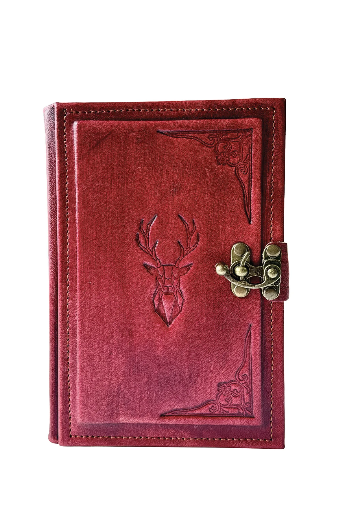Hakiki Deri El Yapımı Defter – ORMANIN ASALETİ (Geyik Figürlü)